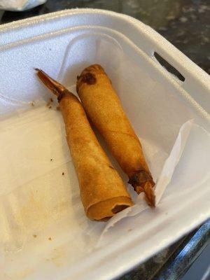 Fried shrimp in blankets comes with four fried shrimp. We ate two before I took the photo!