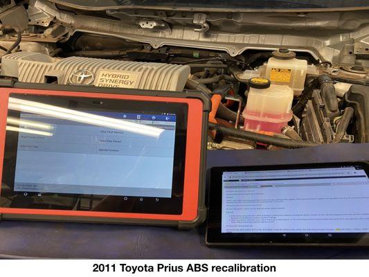 ABS recalibration after hydraulic module repair.