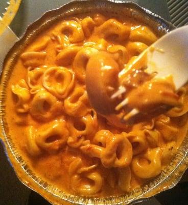 Tortellini alla vodka (sauce is most likely from a can & tortellini is definitely overcooked but the portion is really big)