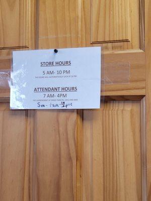 Store hours posted if anyone needs to kniw.