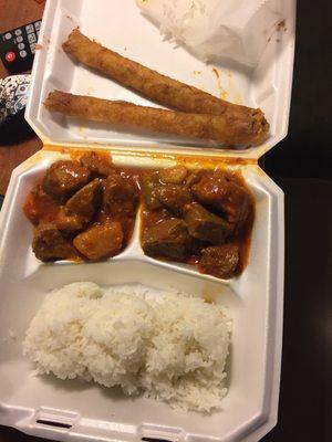 Beef caldireta and their famous lumpia