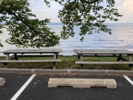 Plentiful picnic tables