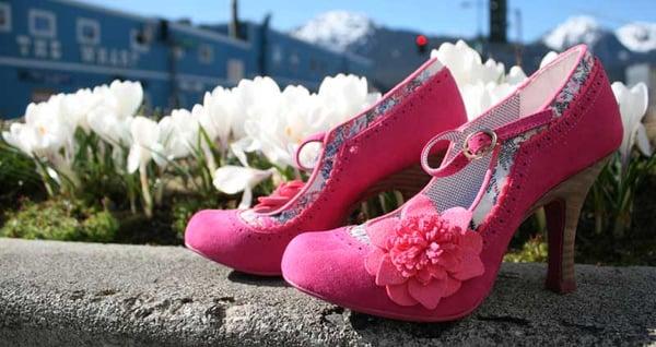 Better than cake! These pink confections make any foot look fabulous at Shoefly Alaska.