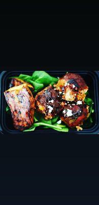 Turkey Meatball Blast W/ Sweet Potato & Spinach