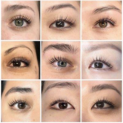 Perfect lash lifts + tint, brow waxing + tint + laminations!