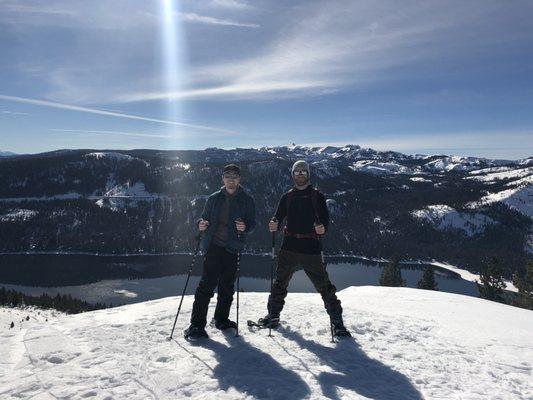 Two guys stoked on the snow shoe tour!