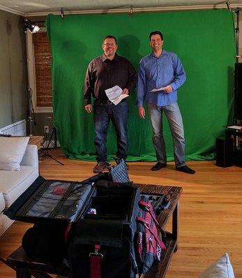 Jeremy and Rick shooting our TV Commercial