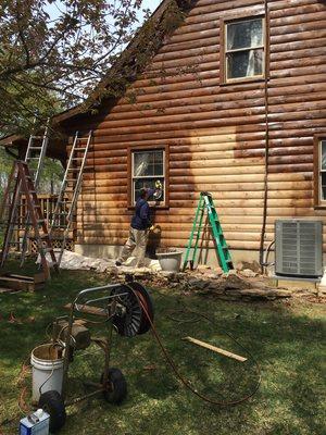 Restoring log home