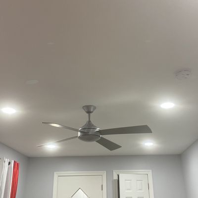 installation of lights and fan