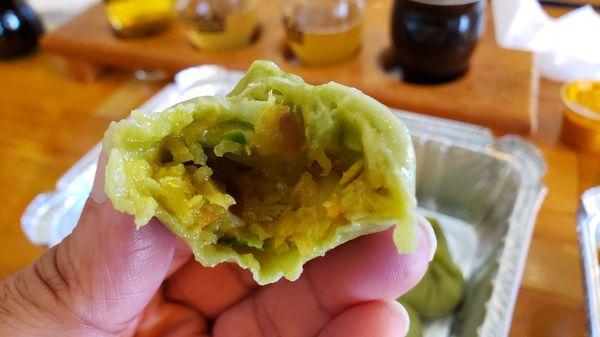 Interior of veggie momo ($8), vegan by default. Tasty.