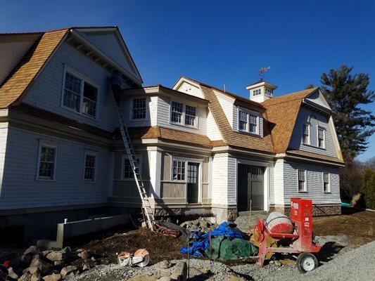 New home under construction.
Cedar siding & roofing