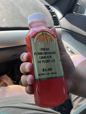 Pomegranate limeade made in Lee's