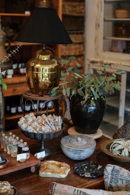 A peek at our center table. Ever-changing and always filled out with our latest Vintage offerings.