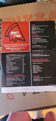 Takeout Menu