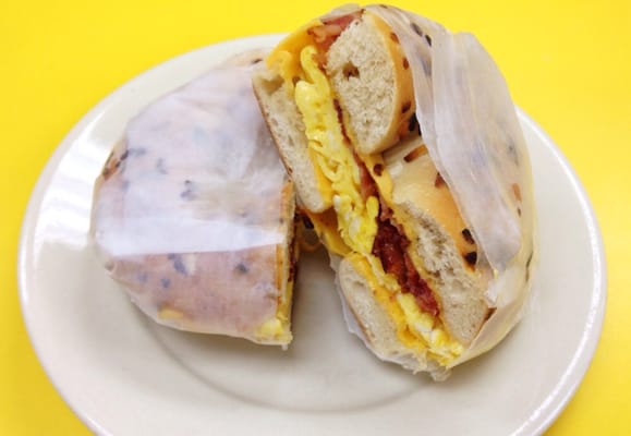 Bacon, Egg, & Cheese on an Onion Bagel