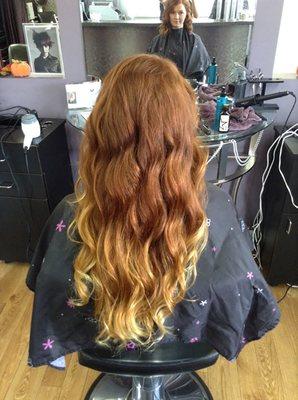 Red to Blonde Ombre