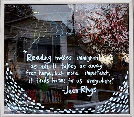 This is the lovely front window of Dotters Books.