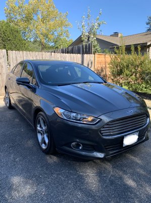 after photos - front bumper replaced + painted