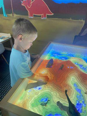 Sand table was the one sensory bin available and kids did actually enjoy this one. Ages 3 and 4.