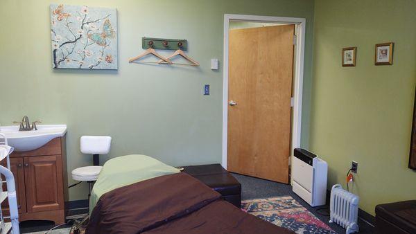 Treatment room. Energy work can be done in person or remotely.