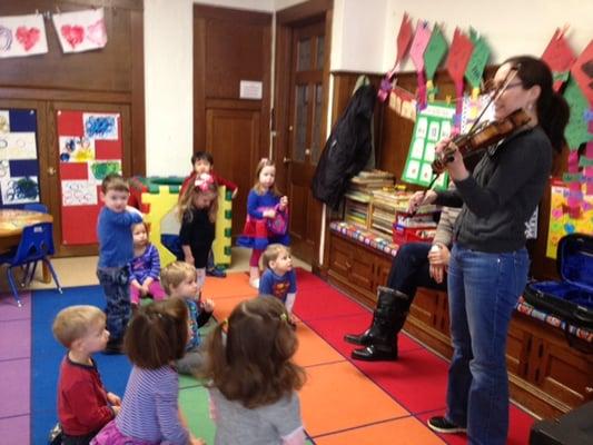 Teacher sharing a talent in class