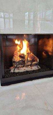 Newly installed gas logs