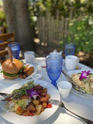 Crab Avocado Eggs Benedict, Crass-Fed Beef Burger