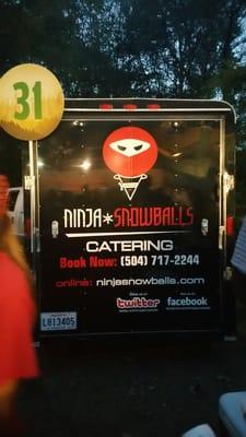 Ninja Snowballs rollin' out their tasty iced treats at Brew At The Zoo Baton Rouge 2015.