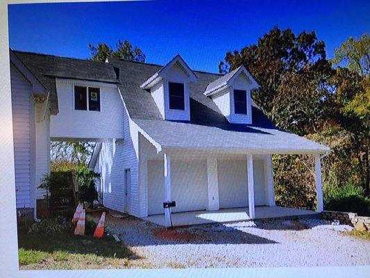 New garage with breezeway