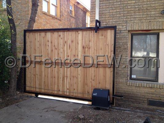 Slide gate for single driveway