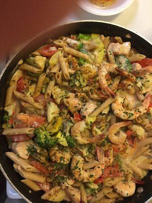 Seafood pasta Primavera 2015