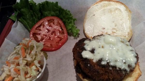 Blackened blue burger