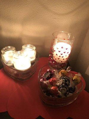 Chocolates and candles are a perfect addition to a couples massage!!!!