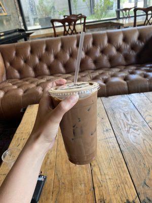 Iced mocha with almond milk