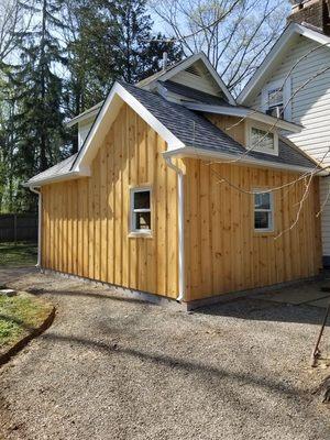 Cottage sided with Board & Batten