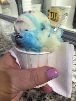 Swedish fish and mango Italian ice.