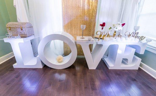 Love letter table rental