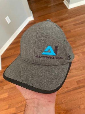 Company logo caps.