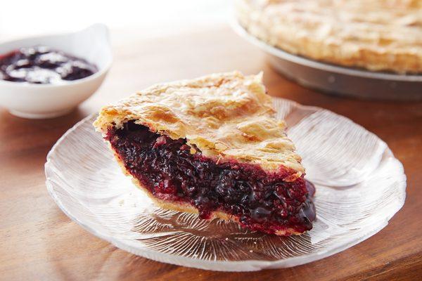 slice of blackberry pie