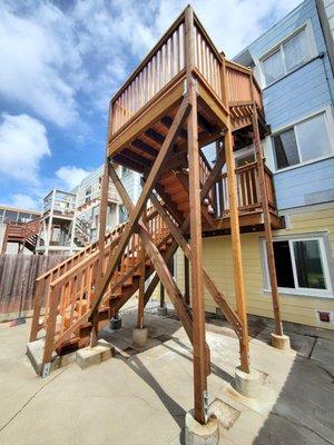 Complete staircase replacement with new footings