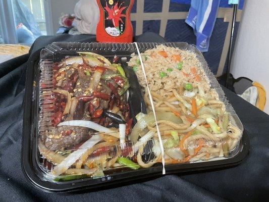 Mongolian beef bento box.