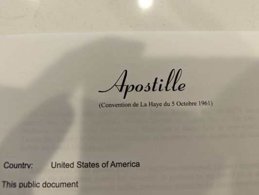 The real Apostille. If you need it, he's got it.