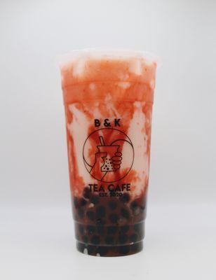 Strawberry Milk Tea with Boba