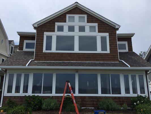 Connecticut beachfront home... enjoying the view even more now :)