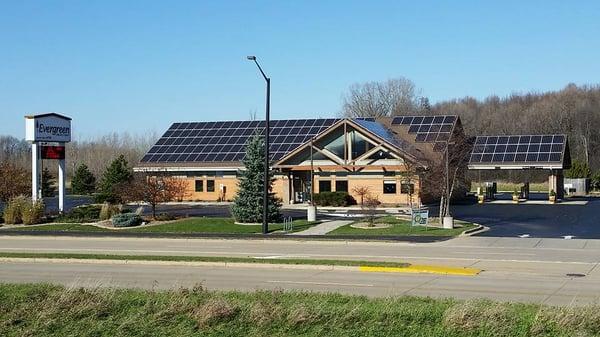 We make 85% of our power needs with 198 solar panels on our roof!