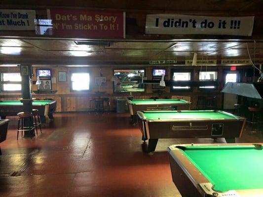 Lots of pool tables.