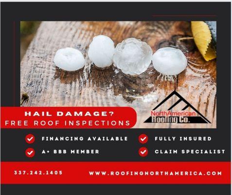 Free Hail Damage Inspections.