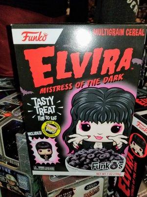 Elvira FunkO's cereal and mini pop.