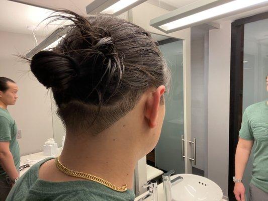 Low fade + man bun worst haircut ever.