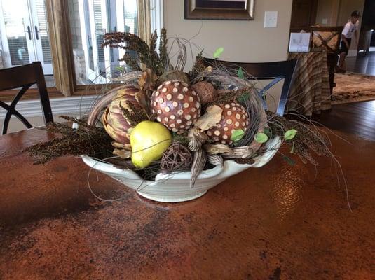 Beth Richardson Interiors Interchangeable centerpiece with natural elements